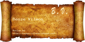Besze Vilmos névjegykártya